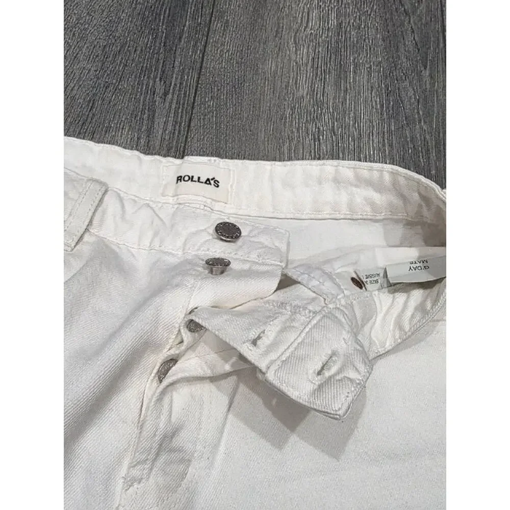 Rollas Classic Straight Y2K Hight Rise Jeans Vintage White Sz 30 A006294